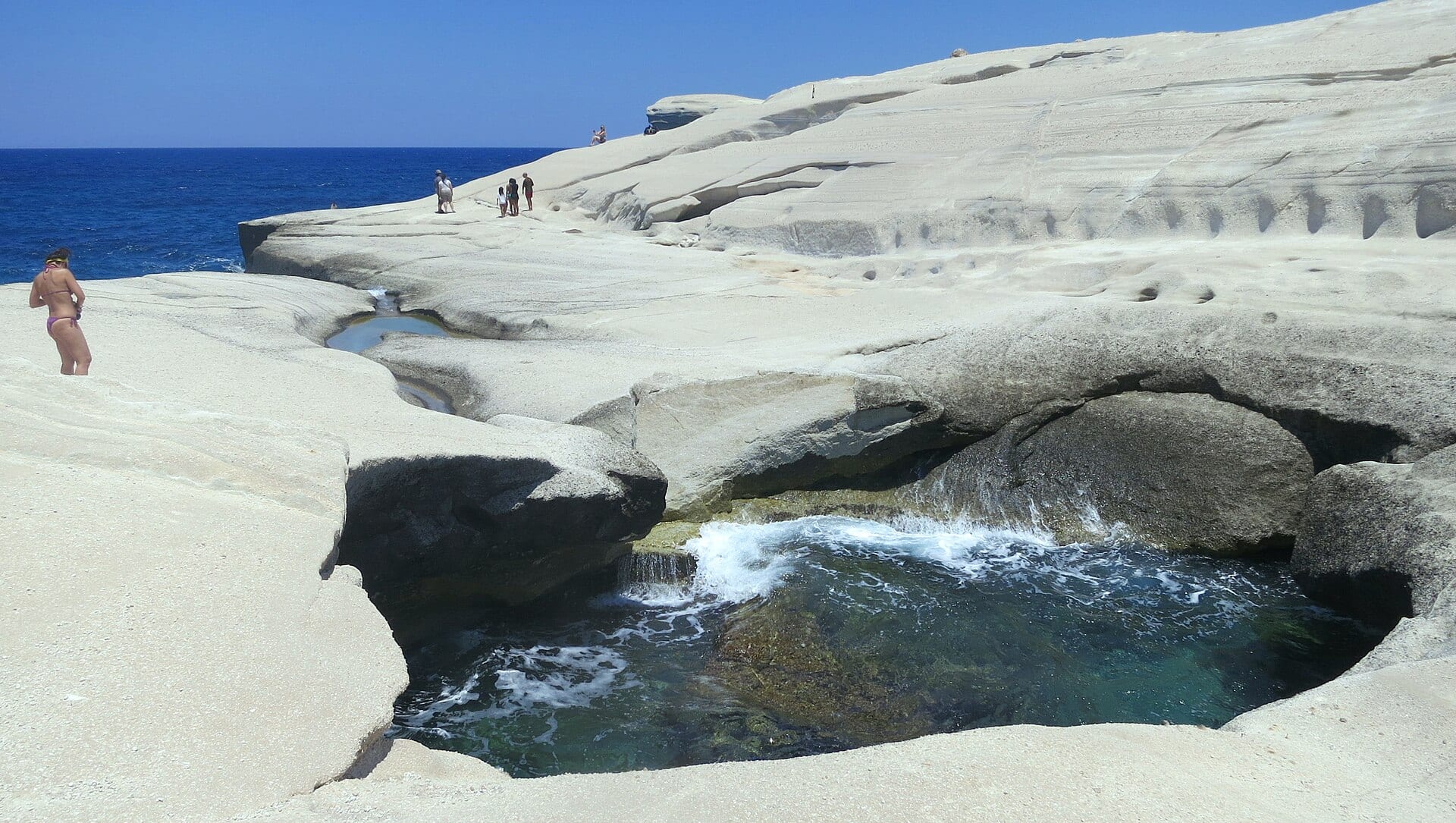 White volcanic rock formations at Sarakiniko, Milos